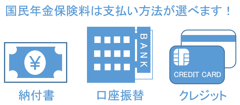 国民年金保険料は支払方法が選べます!納付書 口座振替 クレジット