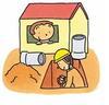 下水道排水設備工事をしている男性のイラスト