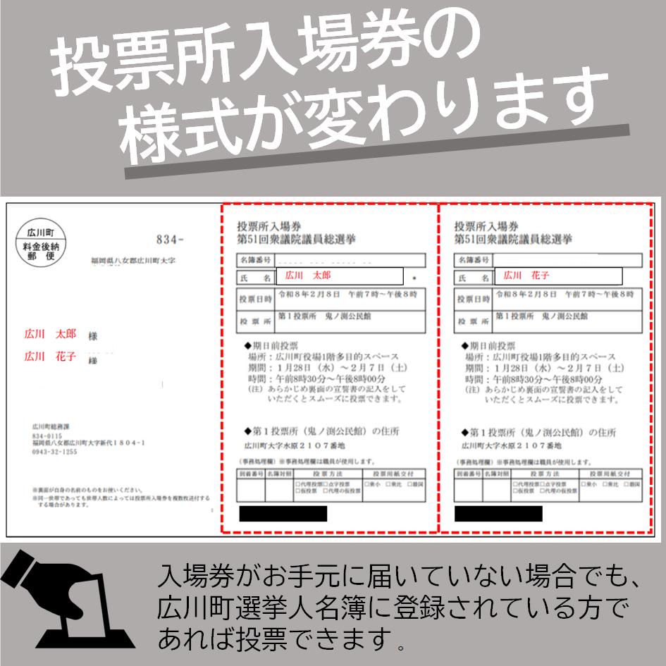 新しい投票所入場券のイメージ