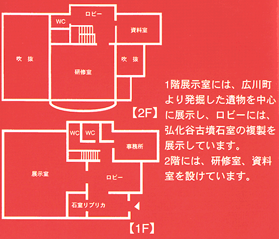 1階と2階の館内の案内図