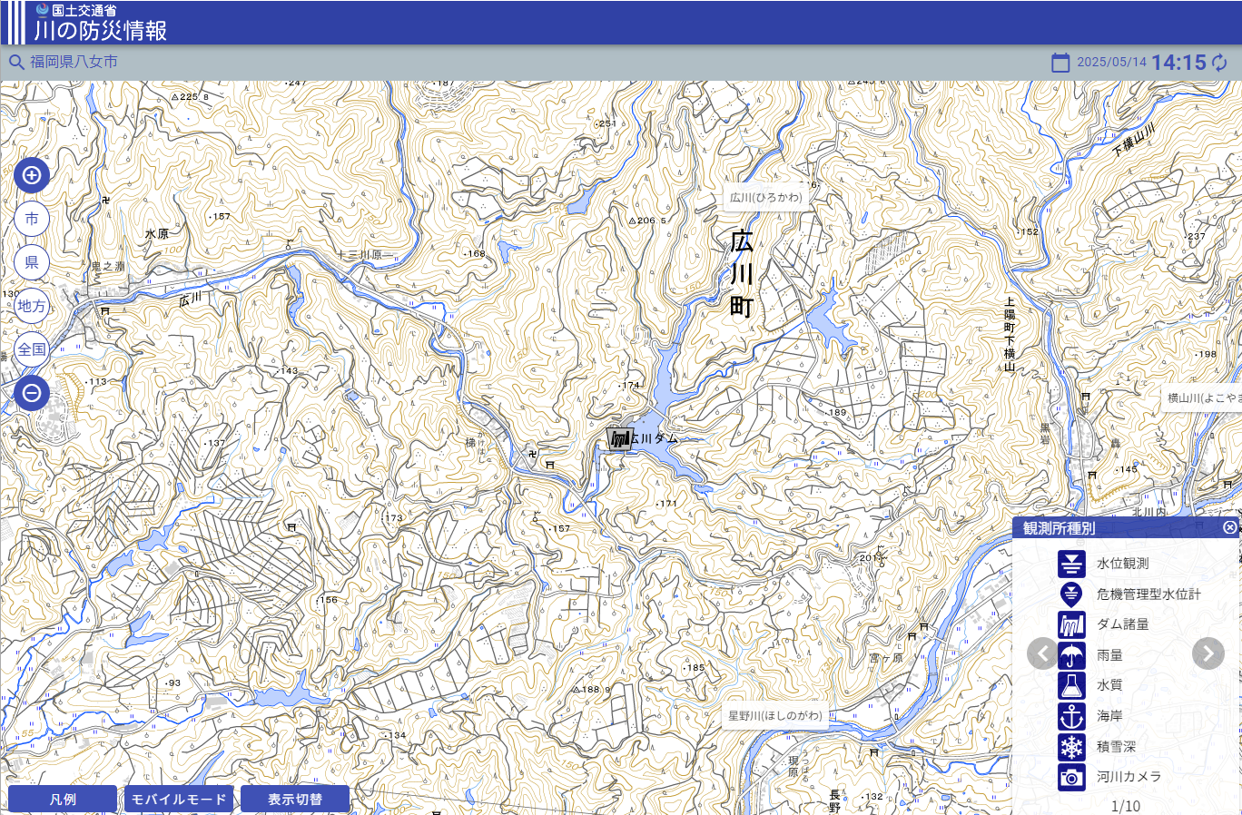 広川ダム水位